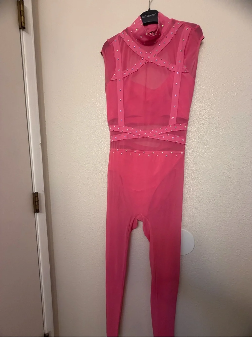 WEISSMAN Elite Dance Costume solo unitard hot pink CHILDHOOD DREAM MT11571 MA